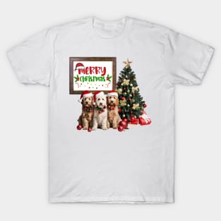 Three Doodle Dog Merry Christmas! T-Shirt